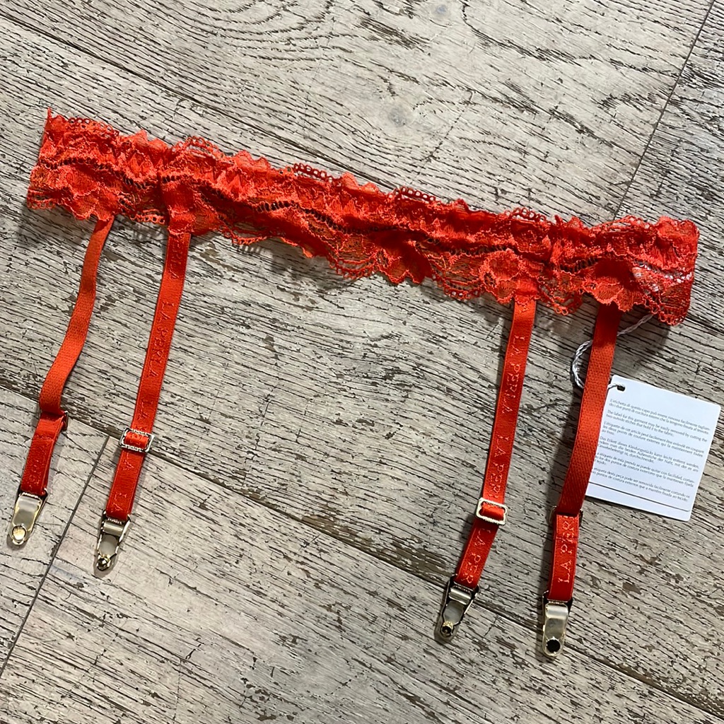Nwt La Perla Orange Whisper Lace Suspender L